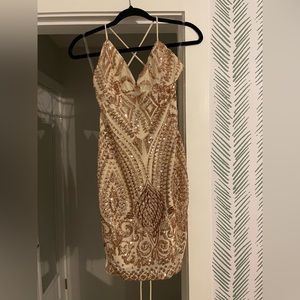 Main Strip Sequin Mini Dress
